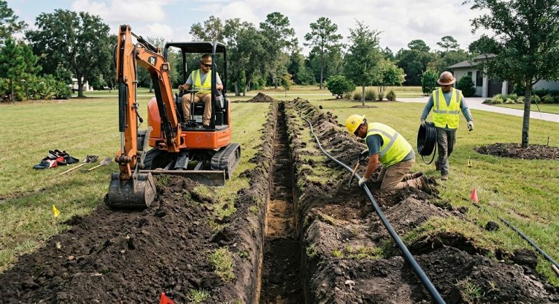 Irrigation Trenching in Houston, TX